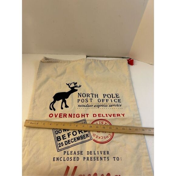 Santa Christmas tote Sack bag Custom name “Hanna” 20x18” - Picture 3 of 3